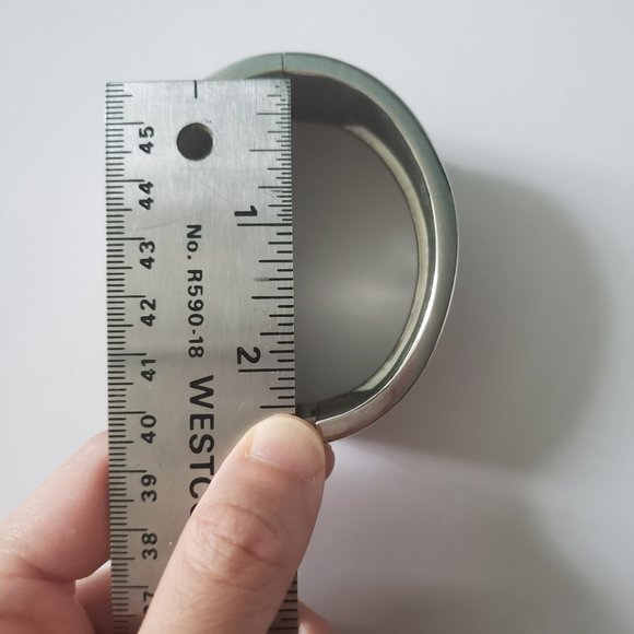 VTG Silver Cuff Bangle Bracelet - Picture 6 of 8